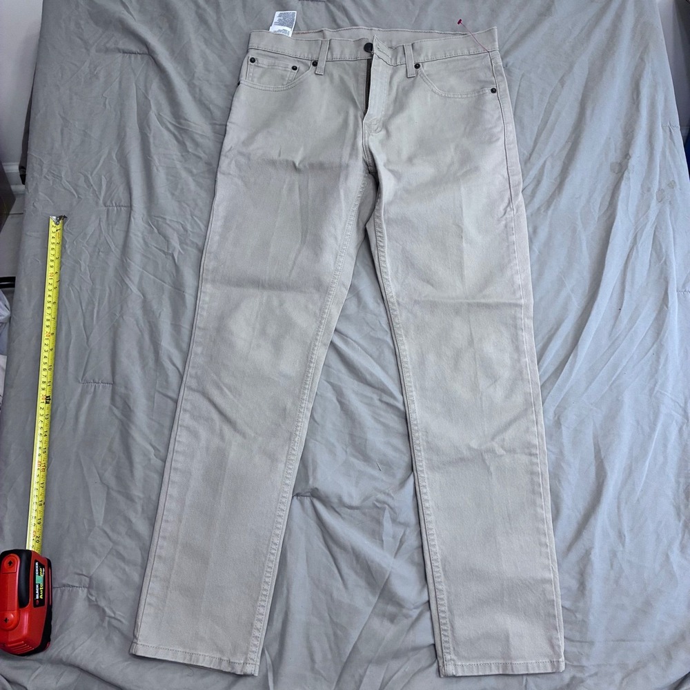 Levis 511 Slim Fit Khaki Tan Pants Mens W33 L32 Cotton Blend Stretch Casual